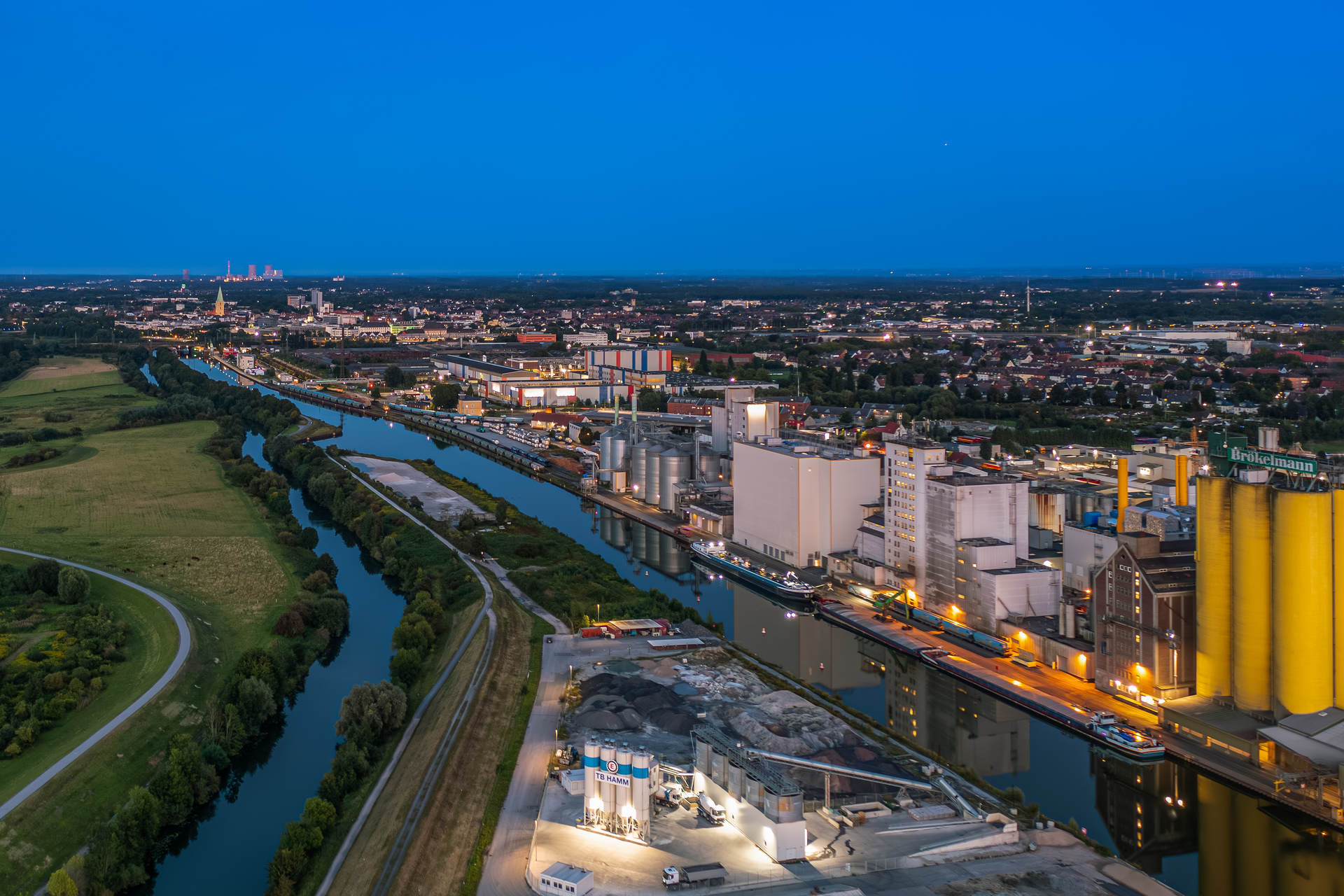 Luftbild des Hammer Hafen